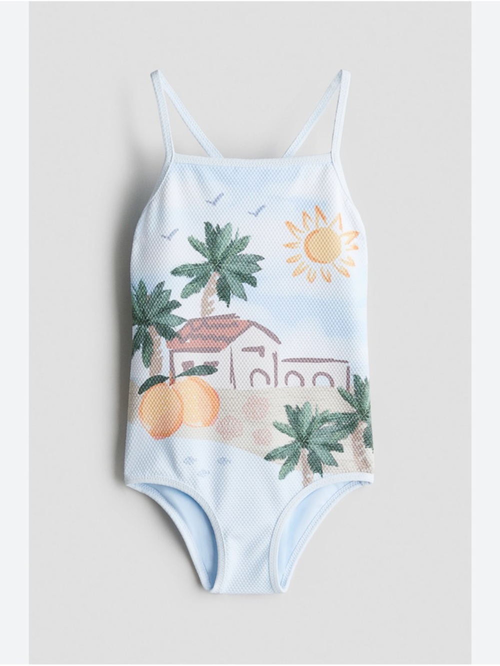 H&M Adorables Girls Graphic 6X-7 Palm Print One Piece Swimsuit